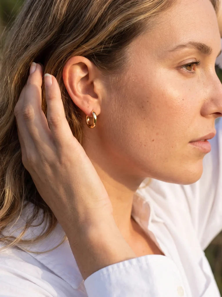 elicate gold hoop earrings quiet luxury